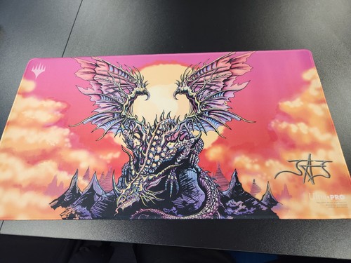 Signed mtg dragon playmat - mtg,